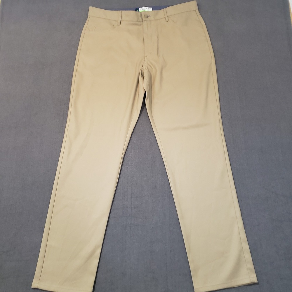 TailorByrd Mens Golf Pants Size 34x32 Wicking Beige Performance Quick Dry SPF 30